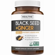 Healths Harmony Cold-Pressed Black Seed Oil Capsules with Ginger Extract, 60 Count