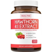 Healths Harmony Hawthorn Berry Supplement, Extra Strength Hawthorn 4:1 Extract, 120 Capsules