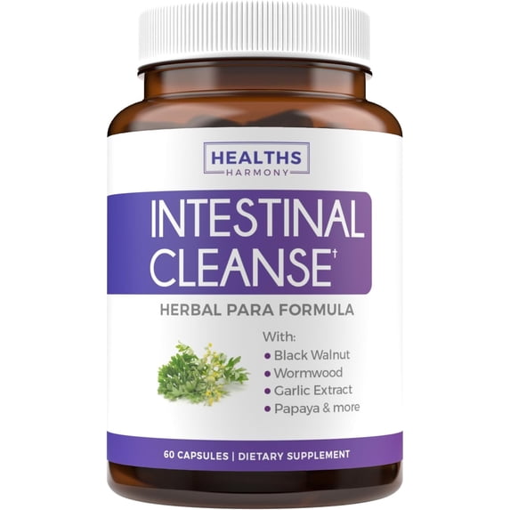 Healths Harmony Intestinal Guard Parasite Cleanse Supplement with Wormwood, Black Walnut, and More, 60 Capsules