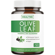 Healths Harmony Olive Leaf Extract Capsules with 20% Oleuropein, Antioxidants Supplement, 60 Count