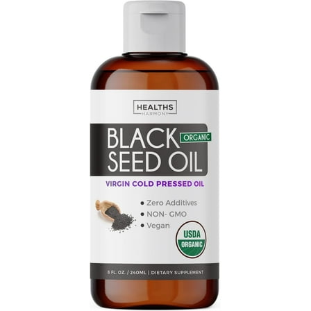 Healths Harmony Organic Black Seed Oil, Cold-Pressed Nigella Sativa Extract, 8 fl oz