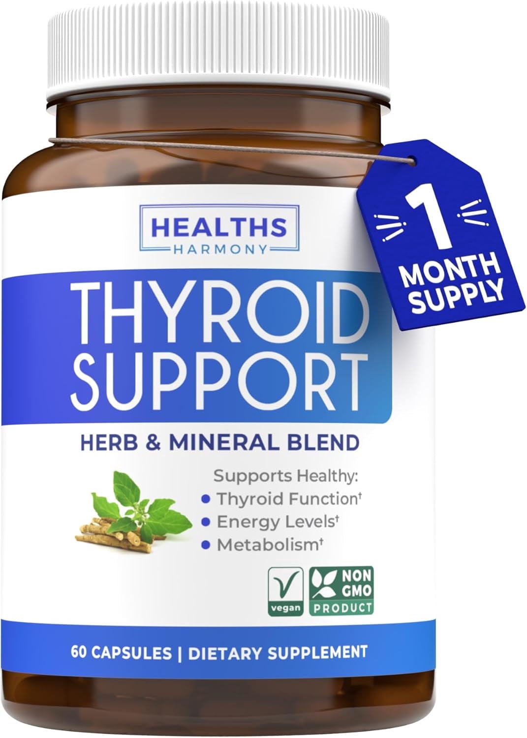 Curated visual reference: Fresh Look at Healths Harmony Thyroid Supplement With Iodine 60 Capsules Supports