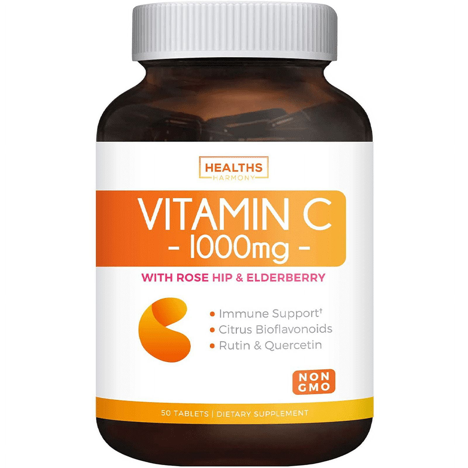 Healths Harmony Vitamin C Immune Support with 41 Rose Hip Extract (Non