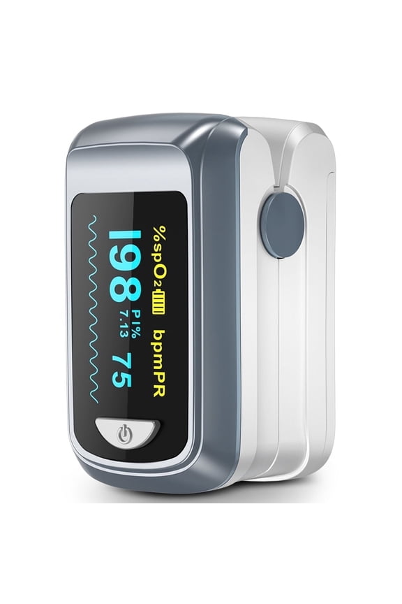 Fingertip Pulse Oximeter Blood Oxygen Saturation Monitor with Batteries and Lanyard for Sport, Running