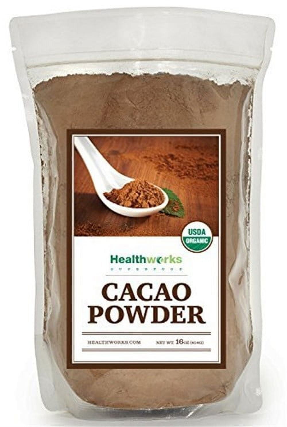 cocoa*　0521 Healthworks Raw Certified Organic Cacao Powder 1 lb (16 oz