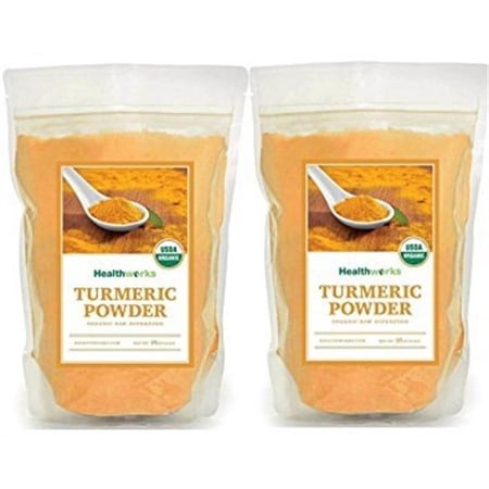 Healthworks Turmeric Root Powder (Curcumin) Raw Organic, 2 lb (2 1lb Packs)