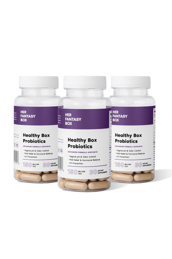 Healthy Box Probiotics Vaginal Care Advanced Formula for PMS Relief, Hormonal Balance, and UTI Prevention - 3 Pack