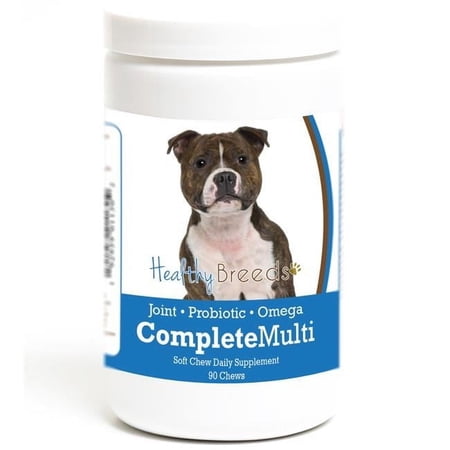 Healthy Breeds 192959011302 Staffordshire Bull Terrier all in one Multivitamin Soft Chew - 90 Count