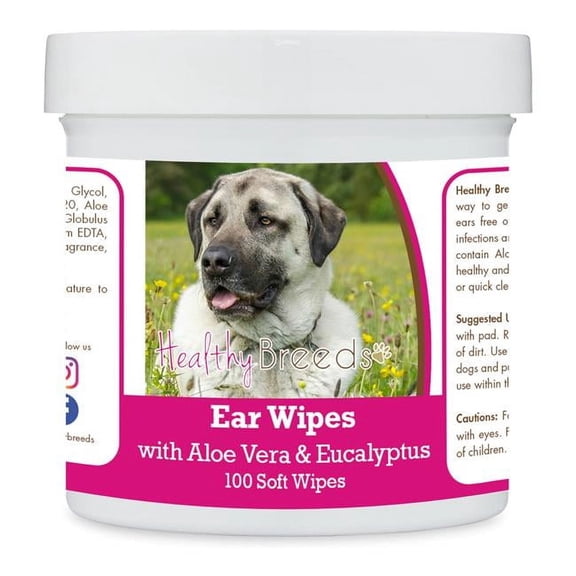 Healthy Breeds 192959822915 Anatolian Shepherd Dog Ear Cleaning Wipes with Aloe & Eucalyptus for Dogs - 100 Count