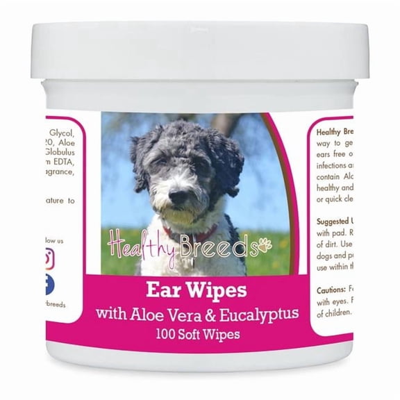 Healthy Breeds 192959822939 Aussiedoodle Ear Cleaning Wipes with Aloe & Eucalyptus for Dogs - 100 Count