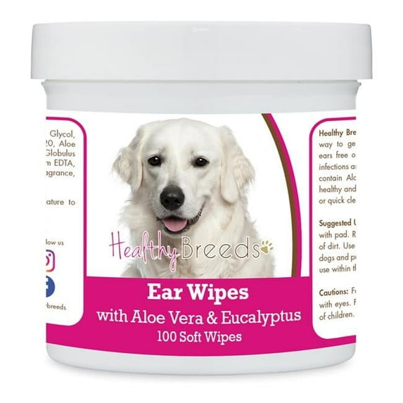 Healthy Breeds 192959823981 Kuvasz Ear Cleaning Wipes with Aloe & Eucalyptus for Dogs - 100 Count