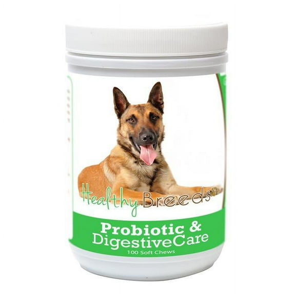Healthy Breeds 840235164630 Belgian Malinois Probiotic & Digestive Care Soft Chews for Dogs