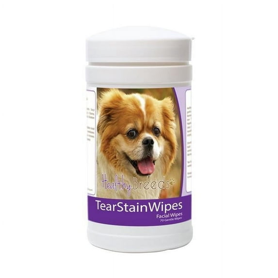 Healthy Breeds 840235172604 Tibetan Spaniel Tear Stain Wipes - 70 Count