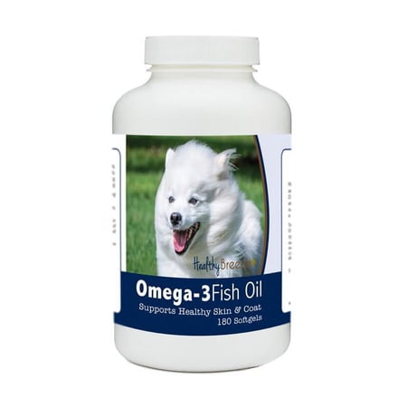 Healthy Breeds 840235184584 American Eskimo Dog Omega-3 Fish Oil Softgels, 180 Count