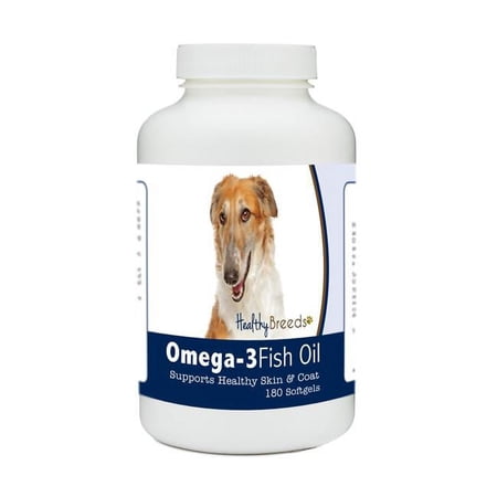 Healthy Breeds 840235184836 Borzois Omega-3 Fish Oil Softgels, 180 Count