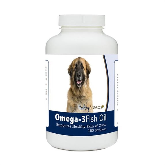 Healthy Breeds 840235185437 LeonBerger Omega-3 Fish Oil Softgels, 180 Count