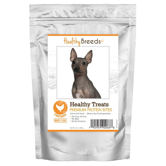 Healthy Breeds American Hairless Terrier Healthy Treats Premium Protein Bites Chicken Dog Treats 10 oz