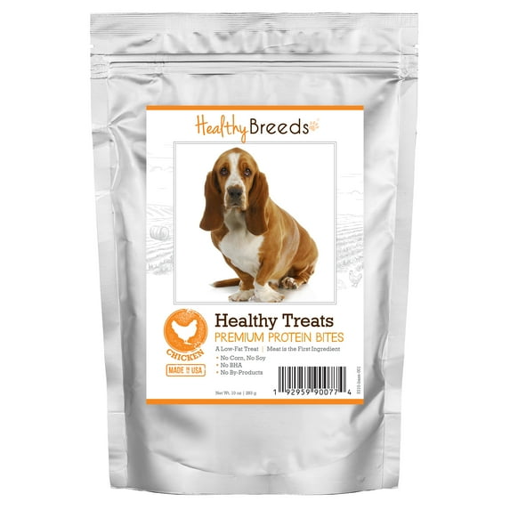Healthy Breeds Basset Hound Healthy Treats Premium Protein Bites Chicken Dog Treats 10 oz