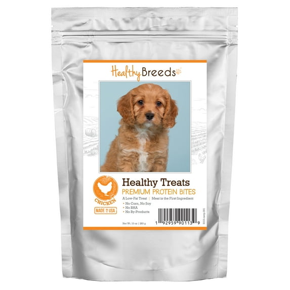 Healthy Breeds Cavapoo Healthy Treats Premium Protein Bites Chicken Dog Treats 10 oz