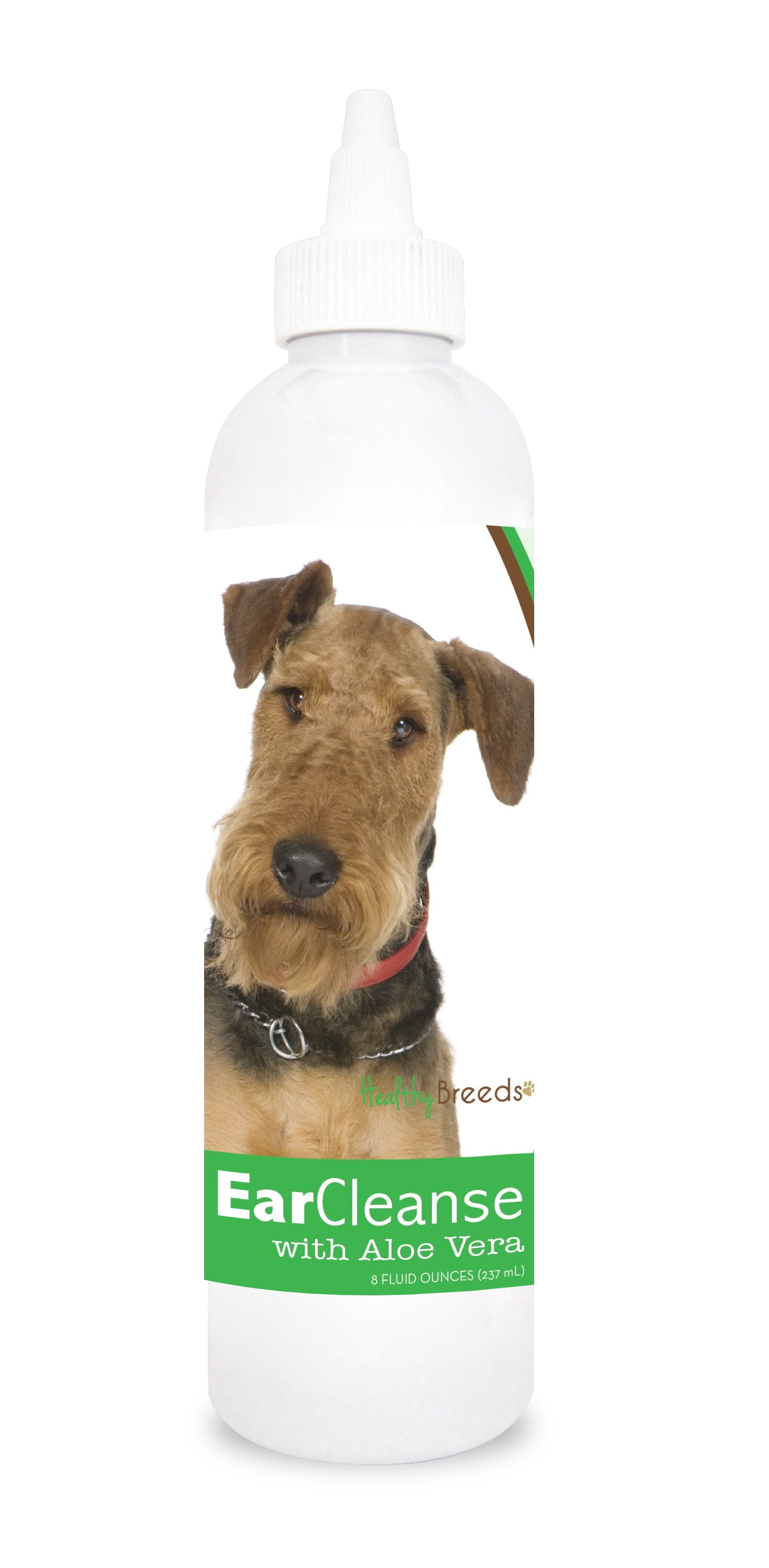 Healthy Breeds Dog Ear Cleanse with Aloe Vera for Airedale Terrier, Cucumber Melon Scent 8 oz