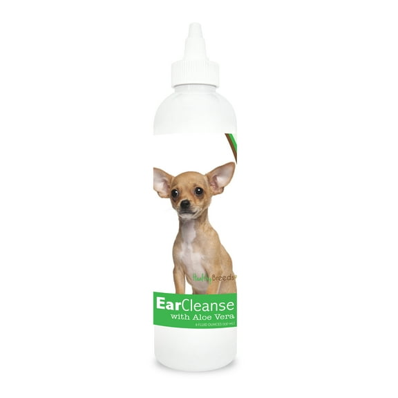 Healthy Breeds Dog Ear Cleanse with Aloe Vera for Chihuahua, Cucumber Melon Scent 8 oz