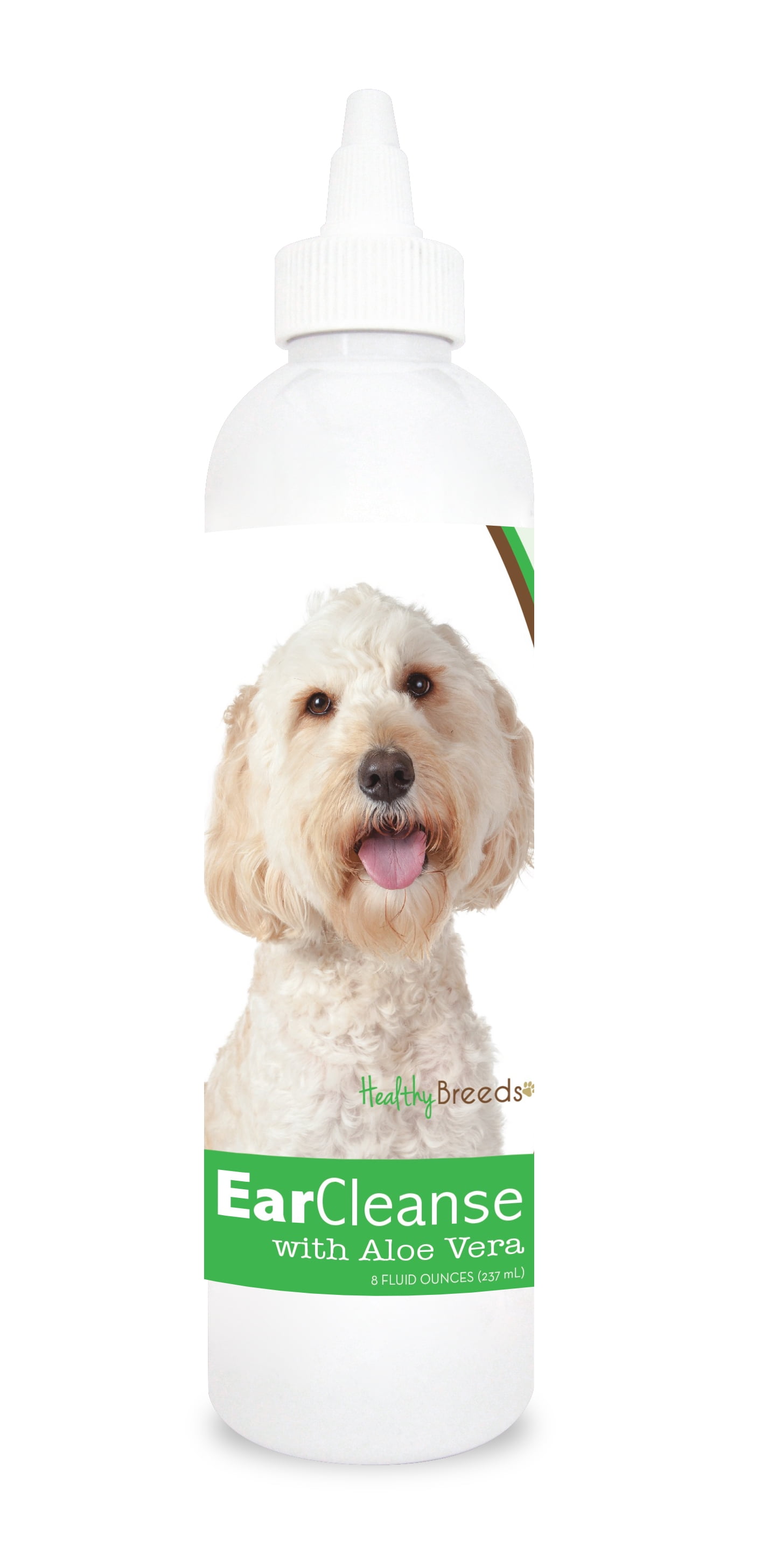 Healthy Breeds Dog Ear Cleanse with Aloe Vera for Labradoodle, Cucumber Melon Scent 8 oz