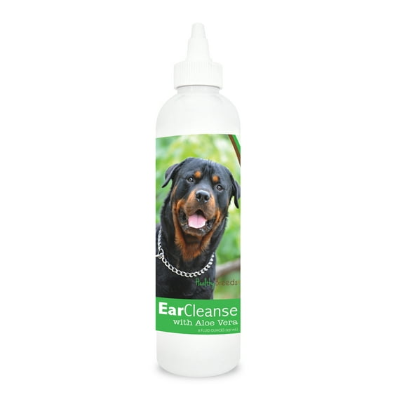 Healthy Breeds Dog Ear Cleanse with Aloe Vera for Rottweiler, Cucumber Melon Scent 8 oz