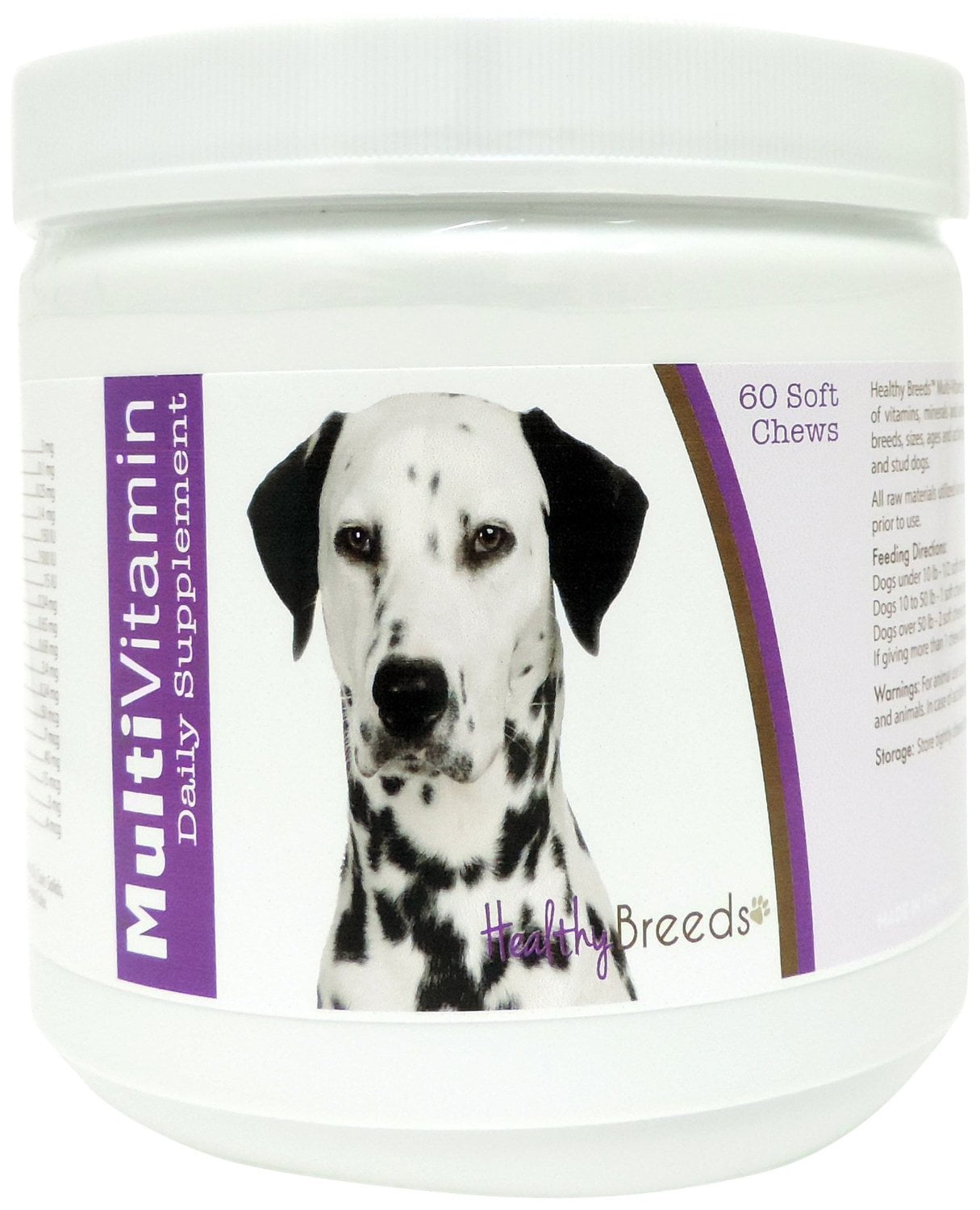 Healthy Breeds Dog Multi-Vitamin Soft Chew for Dalmatian, Daily Vitamin and Mineral Supplement, 60 Count
