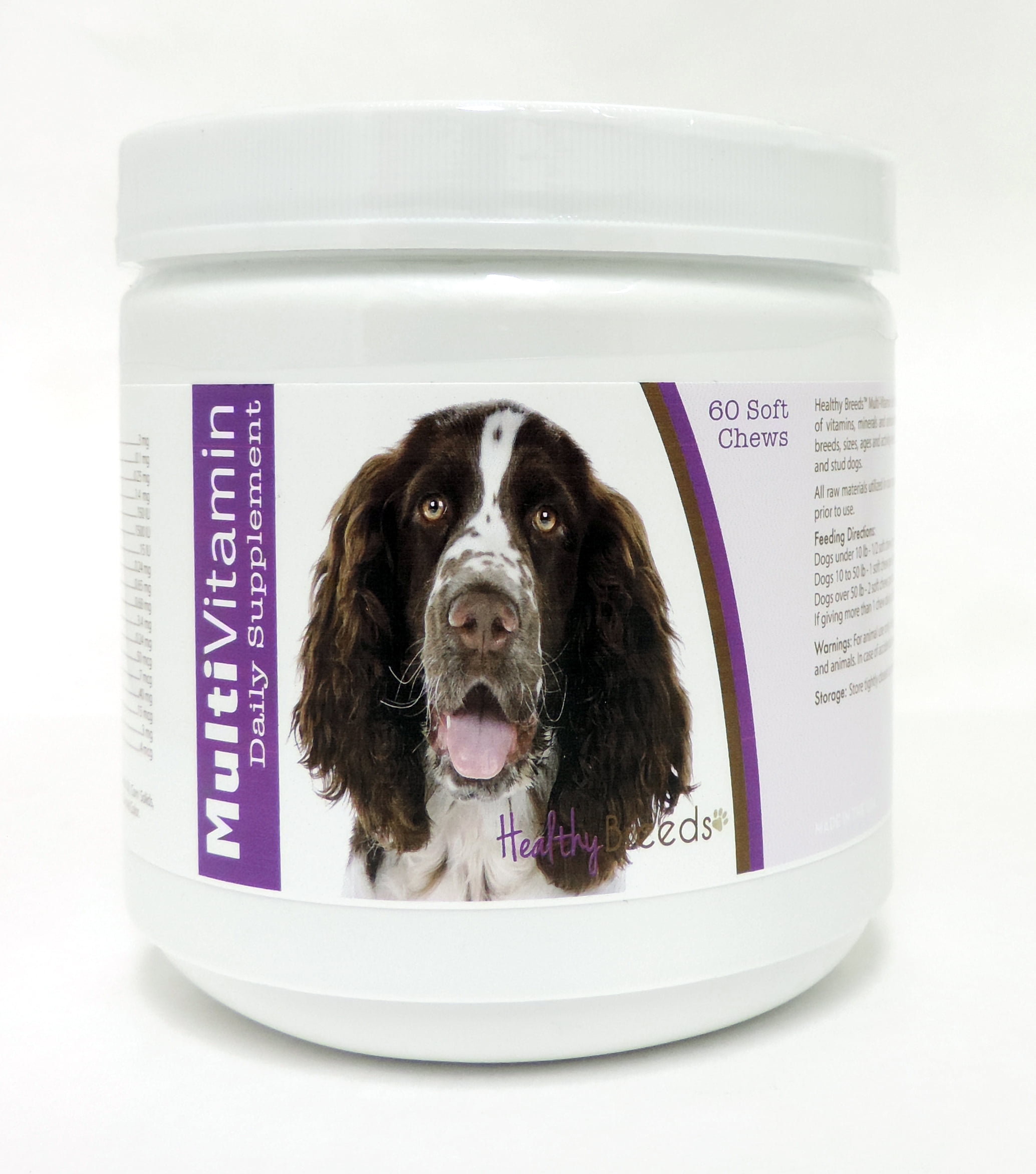 Healthy Breeds Dog Multi-Vitamin Soft Chew for English Springer Spaniel, Daily Vitamin and Mineral Supplement, 60 Count