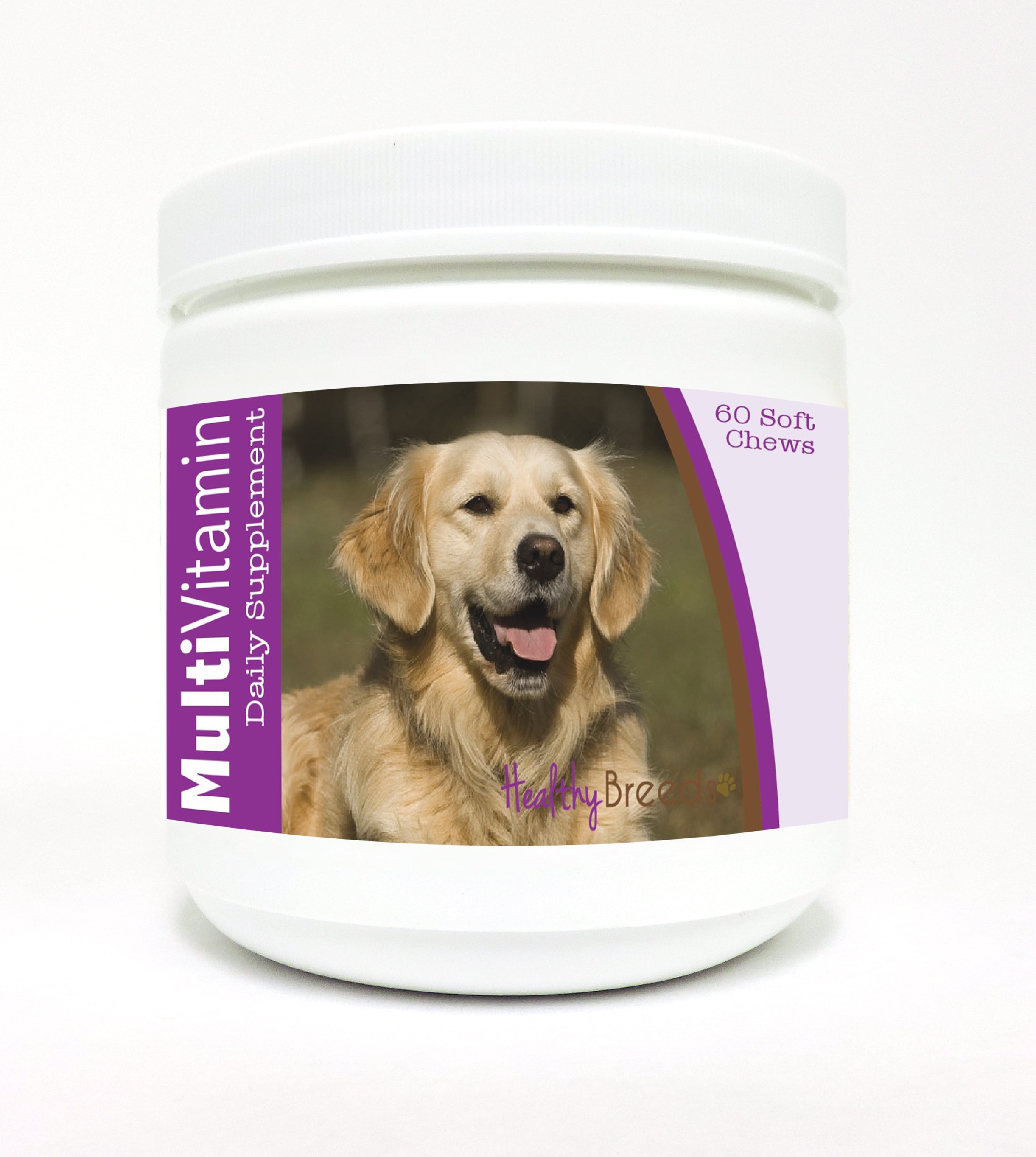 Healthy Breeds Dog Multi-Vitamin Soft Chew for Golden Retriever, Daily Vitamin and Mineral Supplement, 60 Count