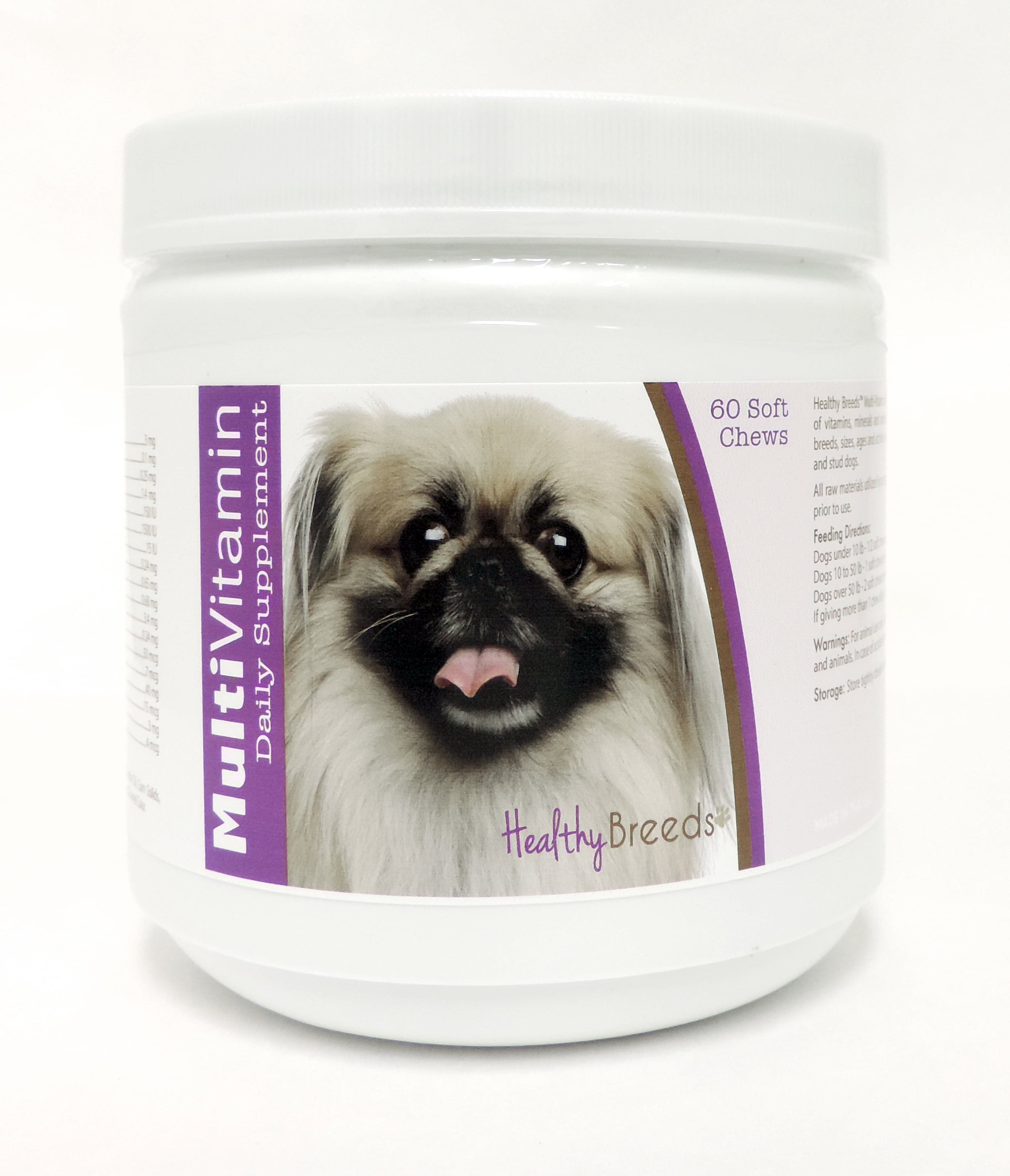 Healthy Breeds Dog Multi-Vitamin Soft Chew for Pekingese, Daily Vitamin and Mineral Supplement, 60 Count