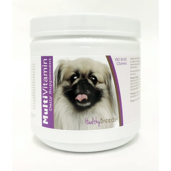 Healthy Breeds Dog Multi-Vitamin Soft Chew for Pekingese, Daily Vitamin and Mineral Supplement, 60 Count
