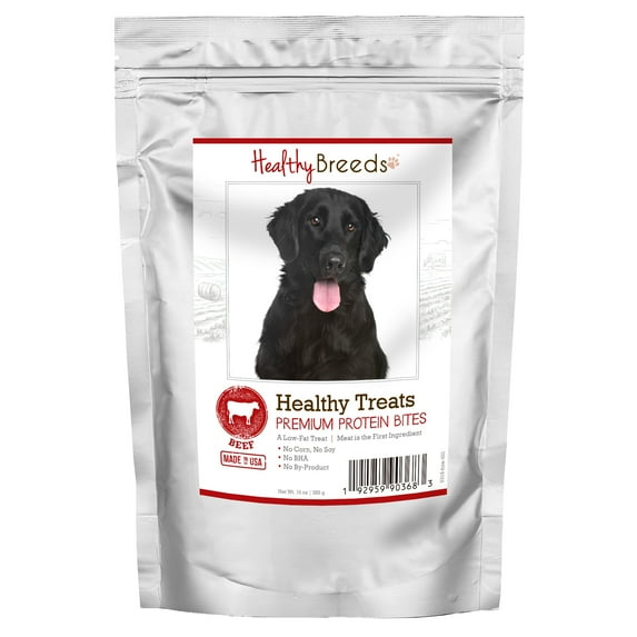 Healthy Breeds Flat Coated Retriever Healthy Treats Premium Protein Bites Beef 10 oz