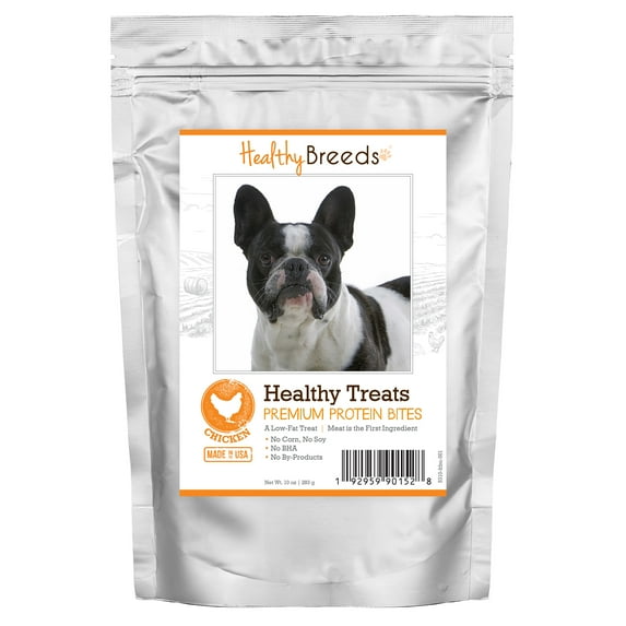 Healthy Breeds French Bulldog Healthy Treats Premium Protein Bites Chicken Dog Treats 10 oz