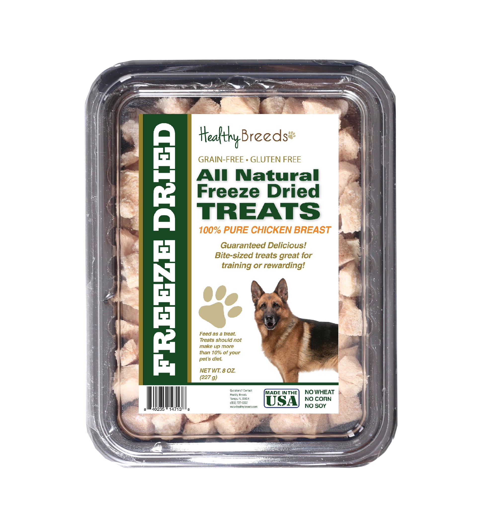 Healthy Breeds German Shepherd All Natural Freeze Dried Dog Treats Chicken Breast 8 oz