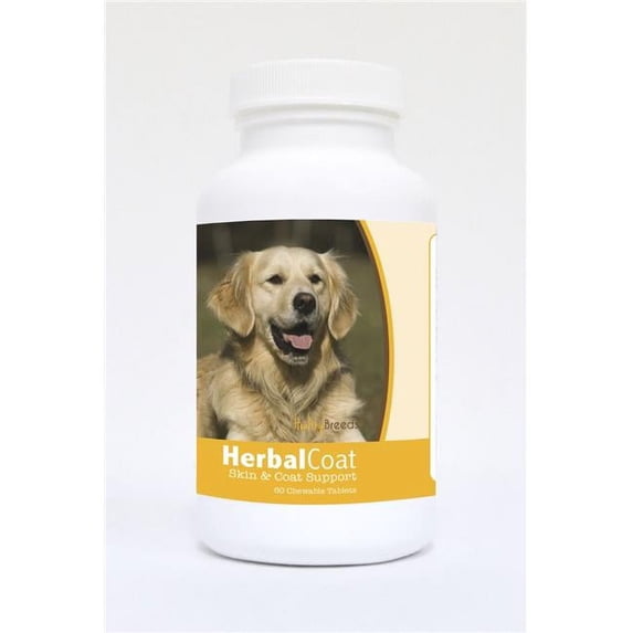 Healthy Breeds Herbal Dog Skin and Coat Supplement for Golden Retriever, Shedding Support, 60 Tablet Chews
