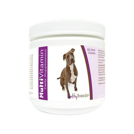 Healthy Breeds 840235180487 Pit Bull Multi-Vitamin Soft Chews - 60 Count