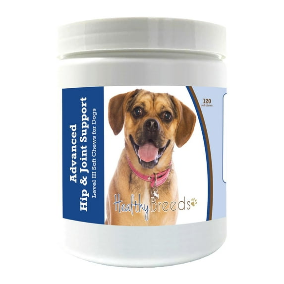 Healthy Breeds Puggle Advanced Hip & Joint Support Level III Soft Chews for Dogs 120 Count