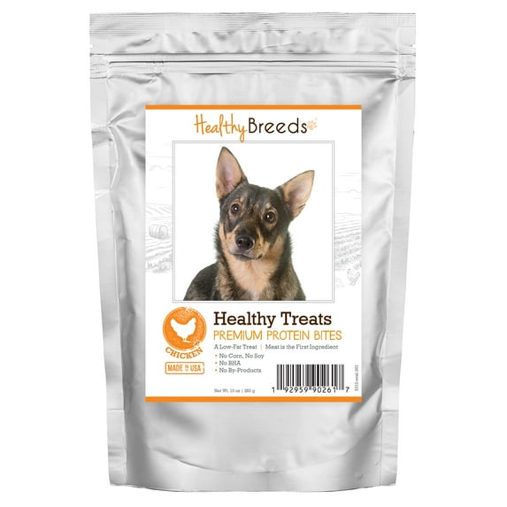 Healthy Breeds Swedish Vallhund Healthy Treats Premium Protein Bites Chicken Dog Treats 10 oz