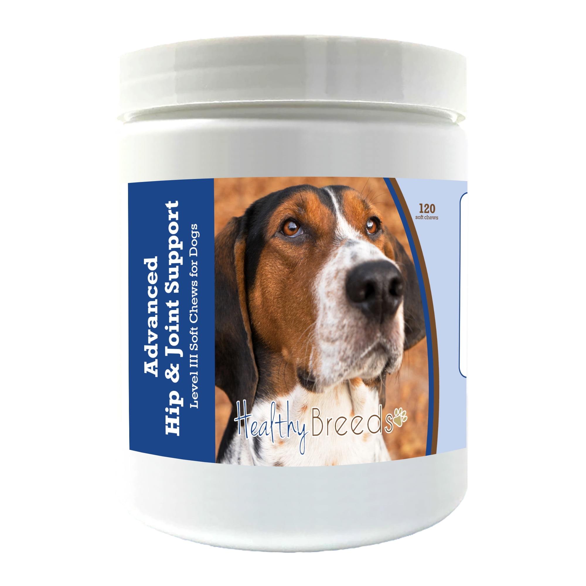 Healthy Breeds Treeing Walker Coonhound Advanced Hip Joint Support Level III Soft Chews for Dogs 120 Count
