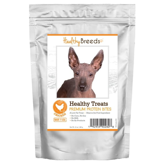 Healthy Breeds Xoloitzcuintli Healthy Treats Premium Protein Bites Chicken Dog Treats 10 oz