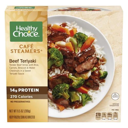 Healthy Choice Cafe Steamers Beef Teriyaki, High Protein Frozen Meal, 9.5 oz. Bowl
