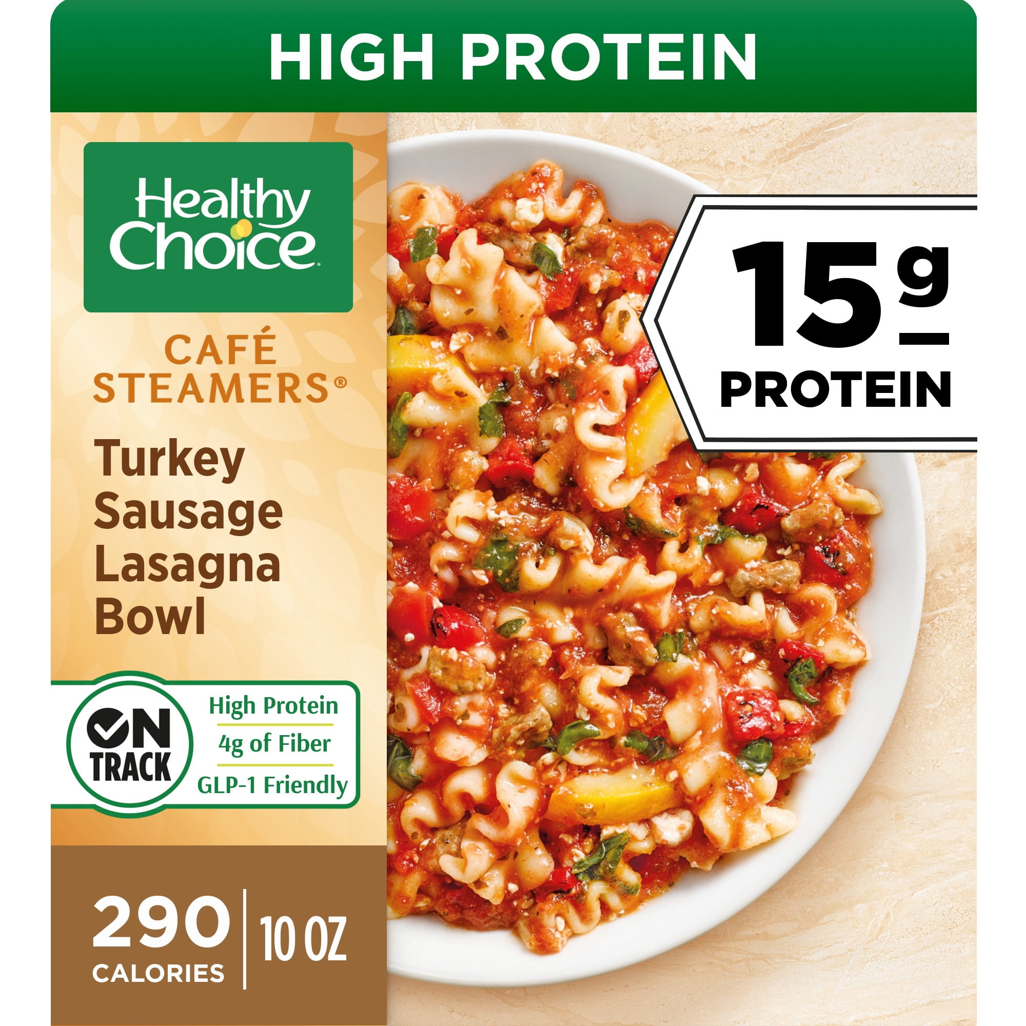 Healthy Choice Turkey Sausage Lasagna Bowl, Frozen Meal, 10 oz