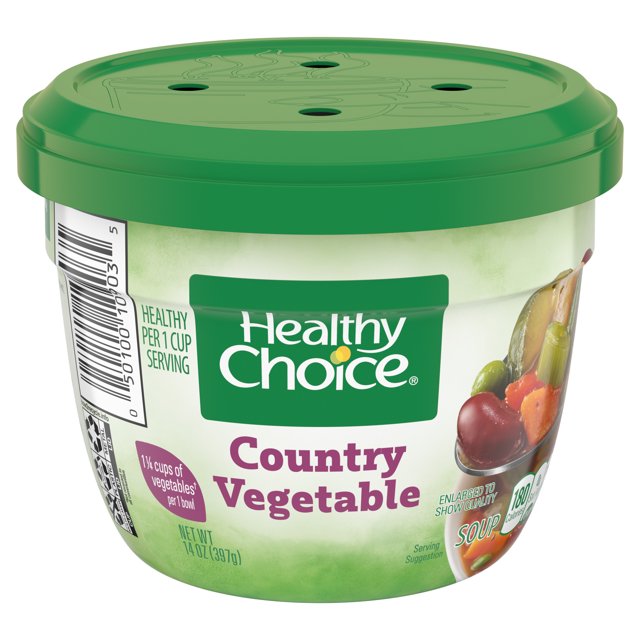 Healthy Choice Country Vegetable Soup, Microwave Bowl, 14 oz.