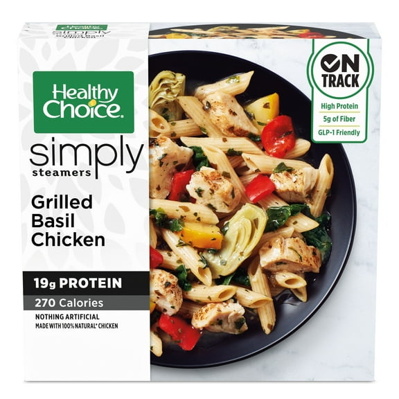 Healthy Choice Simply Steamers Grilled Basil Chicken, Frozen Meal, 9.9 oz. Bowl