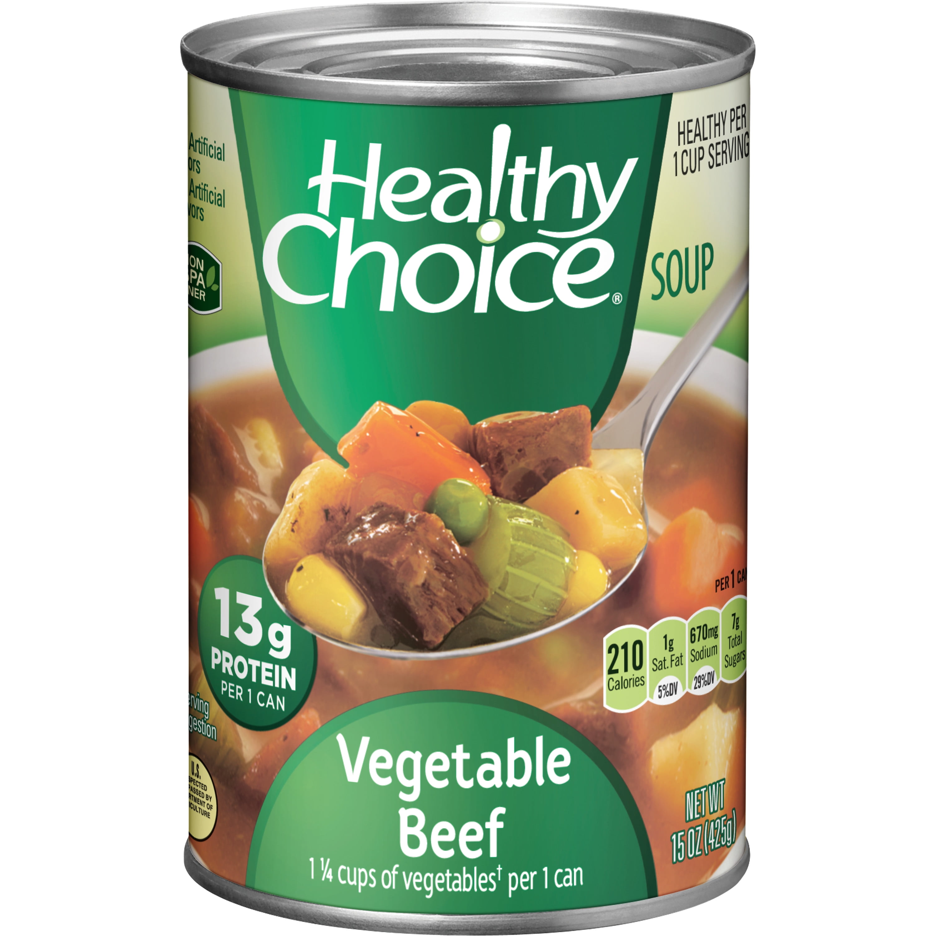 Healthy Choice Vegetable Beef Soup, Canned Soup, 15 OZ