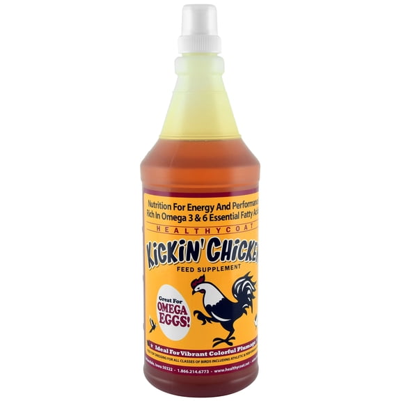 Healthy Coat Kickin Chicken Feed Supplement, Quart, for Better Plumage, Eggs, Immune System, and Attitude
