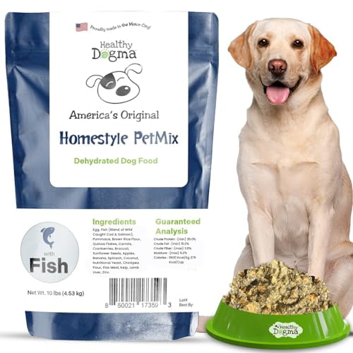 Healthy Dogma - Homestyle PetMix with Fish |Dehydrated Dog Food, Wild-Caught Alaskan Salmon & Whitefish – Skin & Coat Support, Clean Ingredient Dog Food 10 lbs