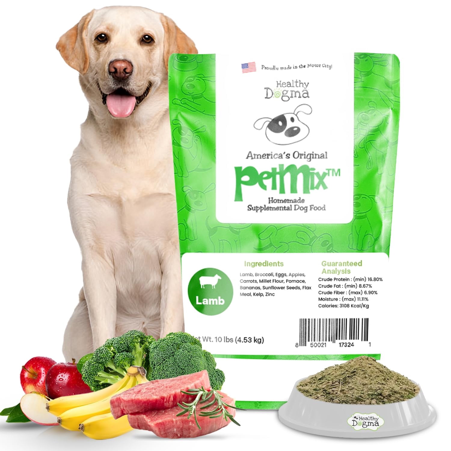 Healthy Dogma - Lamb Dinner PetMix | Dehydrated Dog Food - Gluten Free, Clean Ingredient Food, No Preservatives, Homemade Food Lamb Dinner 10 lbs