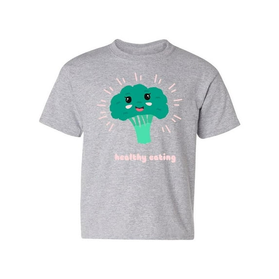 Healthy Eating, Cute Broccoli T-Shirt Juniors -Image by Shutterstock, Medium